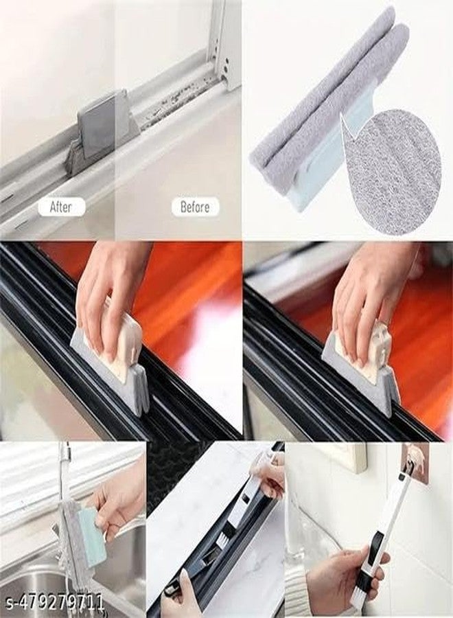 Radhehul 1&1 Combo of Window Groove Frame Cleaning Brush& Dust Cleaning Brush for Window Slot Keyboard with Mini Dustpan Door Track Cleaning Tool for All Corners Edges Gaps(Multicolour) - Image 4